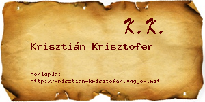 Krisztián Krisztofer névjegykártya
