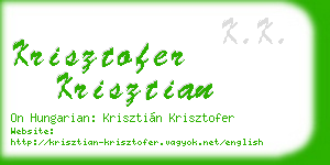 krisztofer krisztian business card